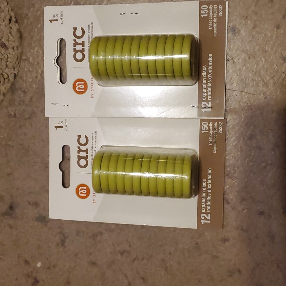 24 Lime Green Staples ARC Expansion Disks 1in